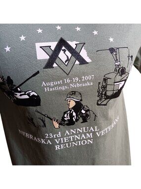 Vintage T-shirt Mens Small Vietnam Veterans '07 Nebraska Graphic T-Shirt POW MIA